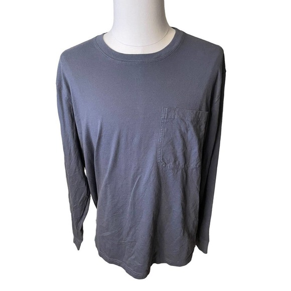 Duluth Trading Shirt Mens 2XL 40 Grit Crewneck Long Sleeve Gray Pocket Standard - Picture 1 of 8